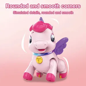 Electric Unicorn Walking Toy Kids Electronic Pet Pink Light Music Toy For Children
