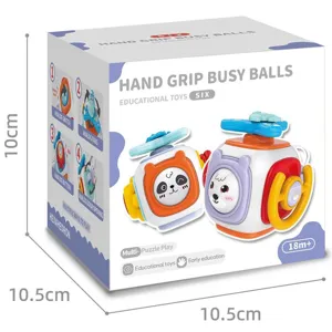 Baby Busy Ball Toy Educational Early Learning Hexahedron Toy Infant Activity Center Grasping Toy Plastic Gift