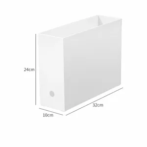 Narrow high rectangular storage box divider with round hole and handle 24x10x32cm