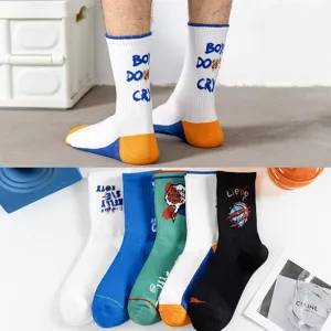Heren Streetwear Middelhoge Sokken Katoenmix Atletisch Skateboard Mode Crew Sokken