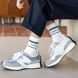 Calcetines largos de algodon para adolescentes chicos deporte ocio streetwear blancos