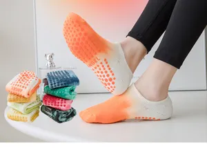 Professional non-slip pilates socks tie-dye yoga short socks for women and fitness sports