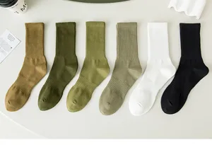 Sommer Herren Rippen Mittelsocke Sport Socken atmungsaktiv Baumwolle Fitness Socken mehrfarbig.