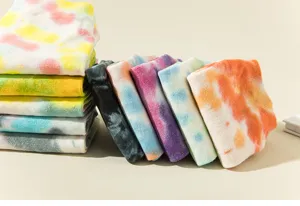 Tie-dye yoga socks non-slip short pilates socks breathable cotton floor socks detail display