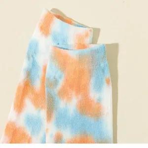 Women tie dye short socks pilates yoga non-slip floor cotton boat socks casual trends