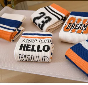 Chaussettes de sport homme colorblock coton respirant basketball chaussettes detail