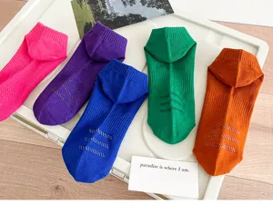 Women's colorful low-cut boat socks with anti-slip grip bottom, breathable candy colors.