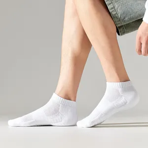 Men white athletic short socks breathable mesh comfort sport socks ankle socks for daily wear