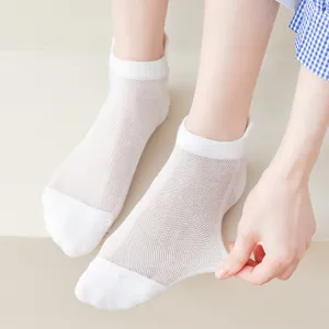 Women summer mesh short socks breathable ankle socks white low cut socks casual wear