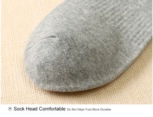 Men's cotton mid-tube socks detail shot, breathable summer sports athletic crew socks.
