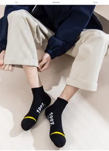 Herren Baumwolle kurze Socken atmungsaktiv flach lässig Socken mit Buchstaben Druck für Sommer