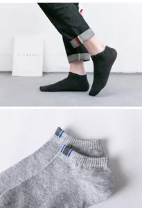 Calcetines cortos de verano para hombre de algodón transpirable, cómodos y bajos.