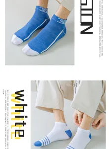 Herren Sommer Kurze Socken Baumwolle Dünn Low Cut Booties Atmungsaktiv Sport Socken Weiß