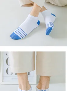 Herren lässige weiße kurze Baumwollsocken atmungsaktive Sportsocken für den Sommer