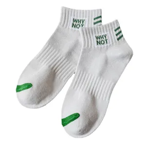 Men short sports socks summer thin cotton breathable basketball trendy socks white