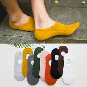 Fantasmini in Cotone da Uomo Invisibili Taglio Basso Antiscivolo Silicone Casual Tinta Unita Traspirante Estate