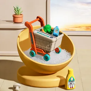Children Pretend Play Kitchen Toys Simulation Shopping Cart Cooking Set Multifunctional Educational Toy For Kids