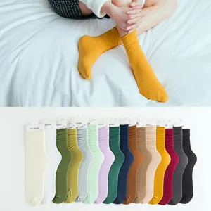Women multi-color slouch socks stacking long socks casual daily wear cute hosiery