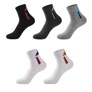 Men mid-calf cotton socks breathable sports running socks casual athletic socks multipack