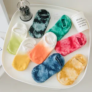Tie-dye low cut yoga socks professional anti-slip Pilates socks breathable fitness ankle socks