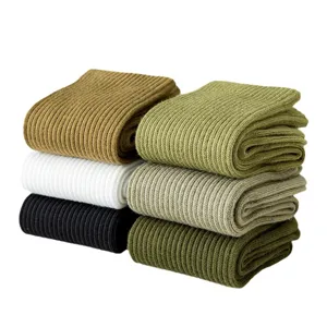 Herren gerippte lange Sportsocken bequeme atmungsaktive Baumwolle Freizeit Socken Pack