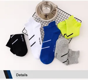 Men's breathable athletic short socks, moisture-wicking running socks, multi-color pack.
