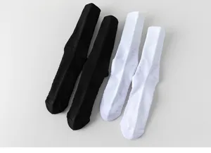 Herren Sport Socken atmungsaktiv gepolstert Basketball Laufen Socken schwarz weiß