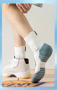 Sport Basketball Crew Socken mit gepolsterter Frotteesohle für Herren Training Laufen