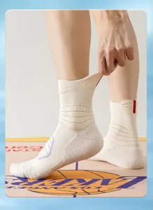 Details von beige Herren Sport Kompressionssocken, Mittelschaft, Fussgewoelbe Unterstuetzung.