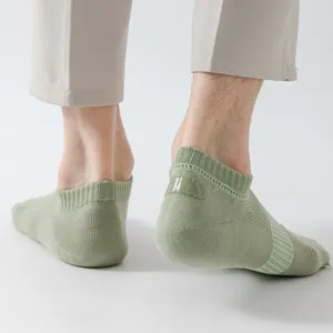 Herren Sommer dünne atmungsaktive Netz Low Cut Socken mit rutschfester Silikonferse grün
