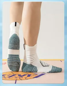 Herren Basketball Socken Mittelschlauch professionelle Sport Kompression Frotteesohle