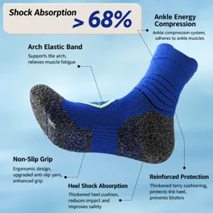 Professionelle Herren Basketball Sport Kompression Socken Knöchelhoch mit rutschfester Sohle.