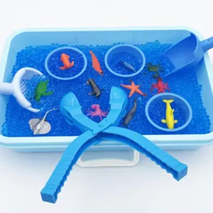 Kids water beads ocean animal toy set with storage box sensory play tools for fun learning