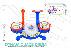 Kids jazz drum toy with microphone music lights interactive educational toy for toddlers.
