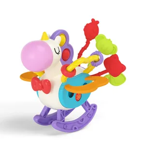 Bebé Unicornio Cuerda Tirar Juguete Sensorial Actividad Educativa Temprana Niño Interactivo Agarre Dentición Juguete