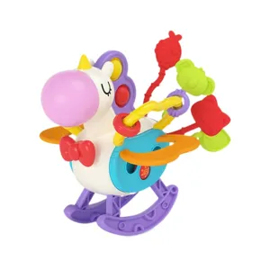 Unicornio bebe juguete de tirar sensorial mecedora mordedor educativo para ninos