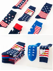 Herren lange Baumwollsocken mit US-Flagge Sterne Streifen und Adler Design bequem