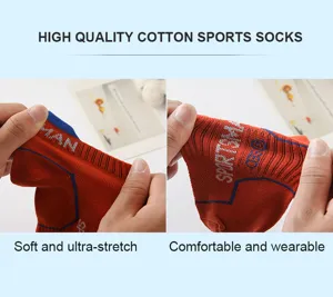 Men's athletic cotton sports short socks, high stretch, breathable and comfortable for summer.
