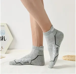 Men sport short cotton socks detail view, breathable lightweight athletic socks for summer.