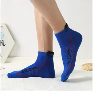 Men's breathable sports short cotton socks, comfortable athletic ankle socks for spring and summer.