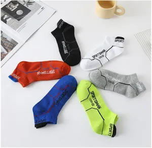 Men's summer short sports socks breathable cotton athletic socks colorful set