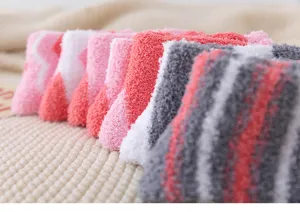 Coral fleece fuzzy socks for women winter thick warm thermal floor socks home sleep socks