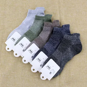 Breathable mesh men short socks low cut summer cotton invisible boat socks casual style
