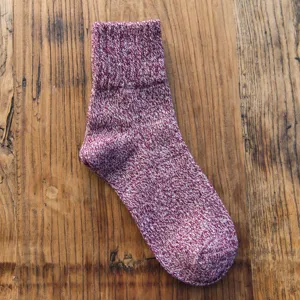 Calzini donna spessi misto lana slouch medio tubo autunno inverno polsino a costole caldi maglia