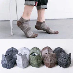Men mesh low cut breathable cotton short socks summer invisible boat socks casual sports socks