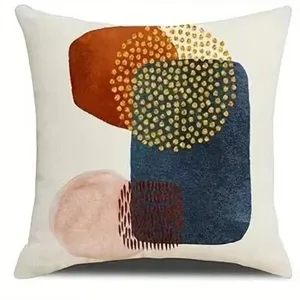 Housse de coussin peinture à l'huile abstraite nordique, coussin géométrique artistique canapé