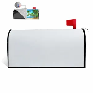 Detailed view of the magnetic mailbox cover showcasing durable white fabric texture