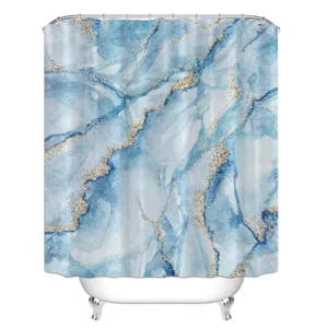 Close-up view of the blue watercolor marble pattern with stunning gold foil texture details.