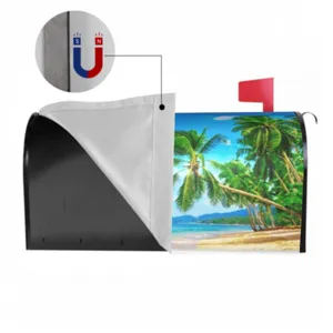 Housse de boîte aux lettres magnétique avec imprimé plage et détail de fixation aimantée
