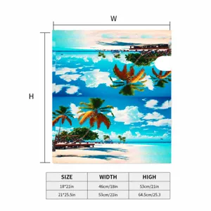 Size chart for tropical beach pattern magnetic mailbox cover for outdoor decoration
